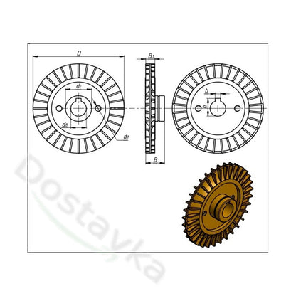 QB60, TPS 60, AUQB 60, PKm60 vortex water pump impeller 60*12 on key h6.5