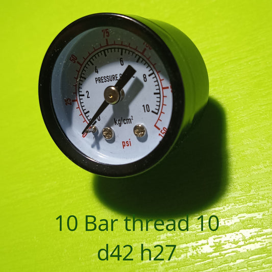 Pressure gauge for 10 bar fitting 10mm size d42 h27