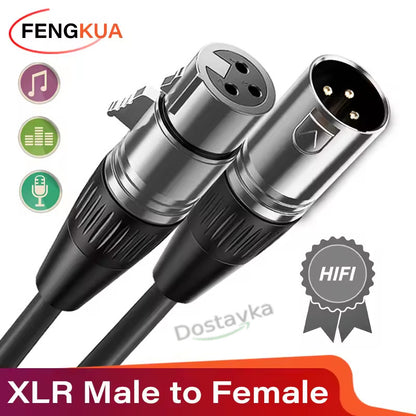 3-Pin XLR Male to Female Microphone Cable for Mixer/Amp/Sound Card