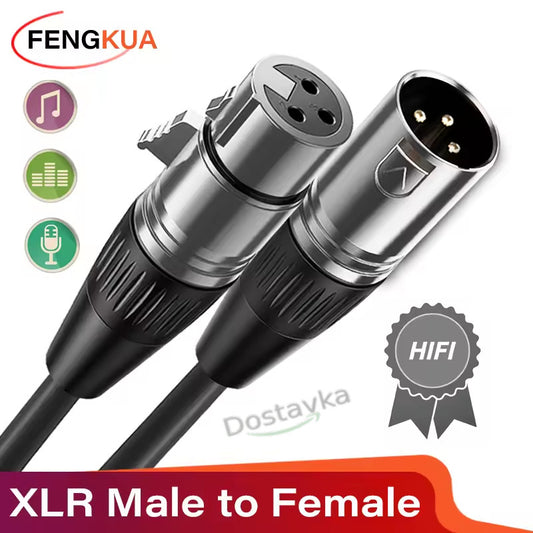 3-Pin XLR Male to Female Microphone Cable for Mixer/Amp/Sound Card