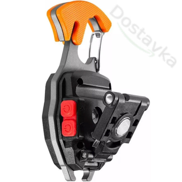 Rechargeable LED Keychain Flashlight W5147 (Type-C) (7 modes, cigarette lighter, carabiner, knife, magnet)