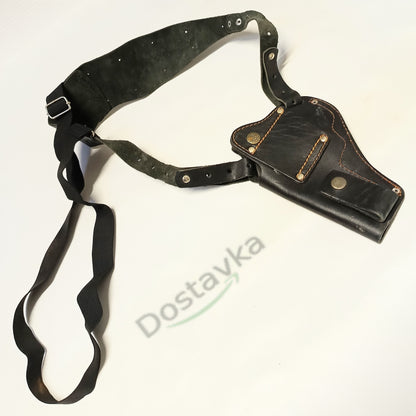 Universal operational holster for pistols (on the shoulder/on the belt) with a mount for handcuffs