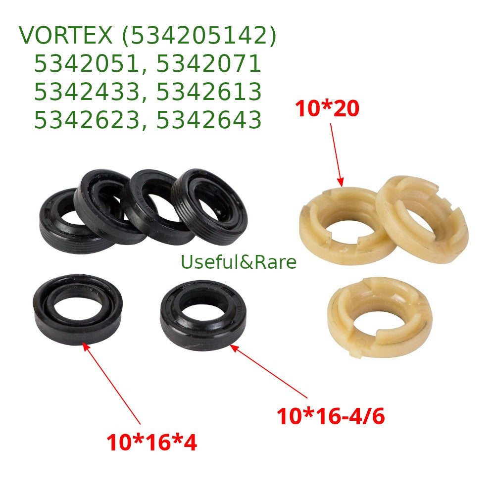 VORTEX car washer plunger Repair kit (534205142) 5342051, 5342071, 5342433, 5342613, 5342623, 5342643 (10*16-4)