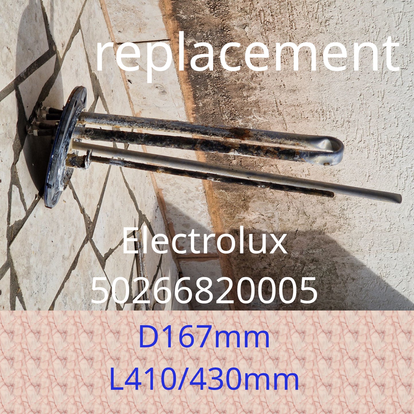 Electrolux boiler Flange 50266820005 with a dry heating elements flask