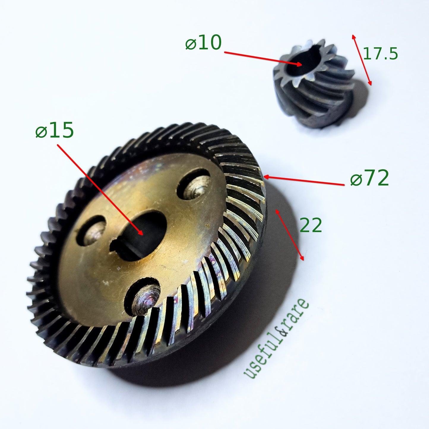 Gears d72*15 d10*h17.5 for 230th angle grinder Interskol, UralStal