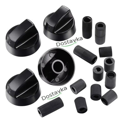 Universal control knobs (4 pcs) + 12 adapters for 6/8 mm for any stove models