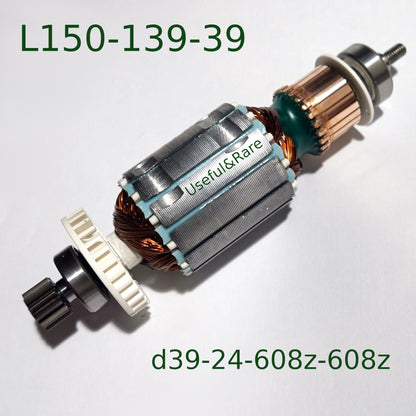 Anchor (with pinion) for VORTEX car wash engine (534243316) 5342433, 5342613, length 150-109-40, diameter 39-23, 11 teeth