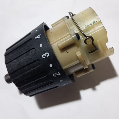 Gearbox casing (on 4 screws) of a screwdriver in assembly