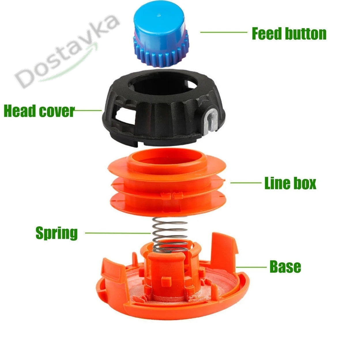 Spool-drum Trimmer Head line automatic left thread 10 mm (pitch 1.25) (mowing 30 mm)
