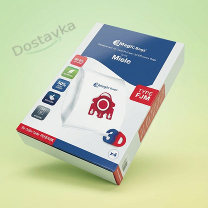 Miele vacuum cleaner FJM bag set (4 pcs.) microfiber + outlet filter 41996571D red