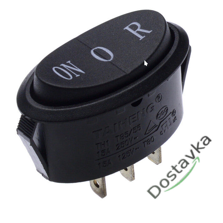 Switch Taiheng TH1 6-pin "ON/O/R" 15A 250V T85 for meat grinder Delfa, Saturn, Scarlett, Shivaki