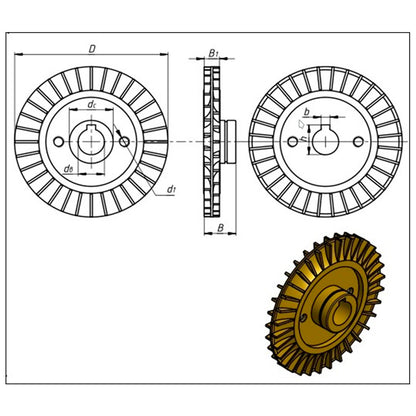 AQUATICA (775135003) vortex pumps Impeller d80*12 (48) h5 
