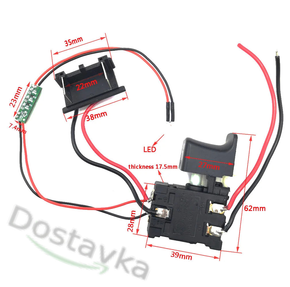 Li-Ion screwdriver operation trigger switch Jlevel FA021A-51XX 7.2-24V DC16A 15*27