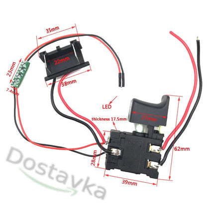 Li-Ion screwdriver operation trigger switch Jlevel FA021A-51XX 7.2-24V DC16A 15*27