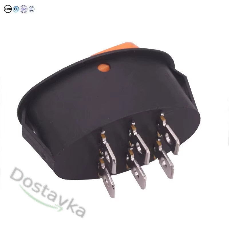 Switch Taiheng TH1 6-pin "ON/O/R" 15A 250V T85 for meat grinder Delfa, Saturn, Scarlett, Shivaki