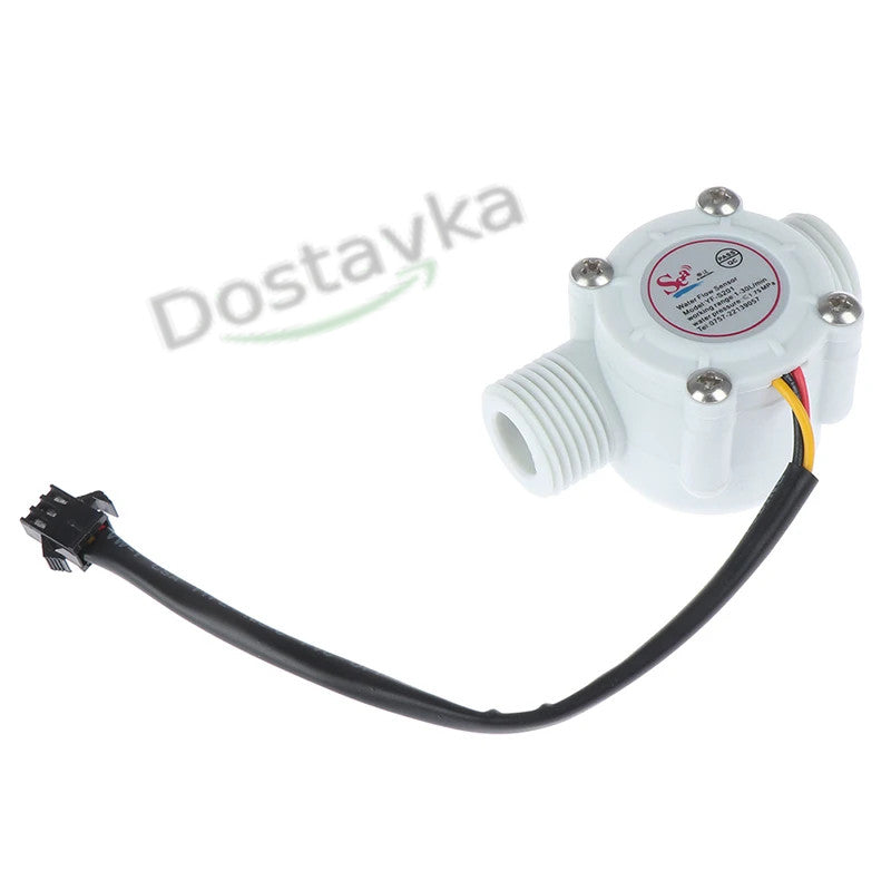 Water Flow Sensor Hall Effect Flow Meter 1-30 L/min for Arduino Systems