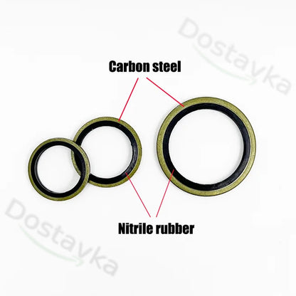 M5-M24 Sealing Washer Gasket Ring for High Pressure Hydraulic Connections (Metal + NBR)