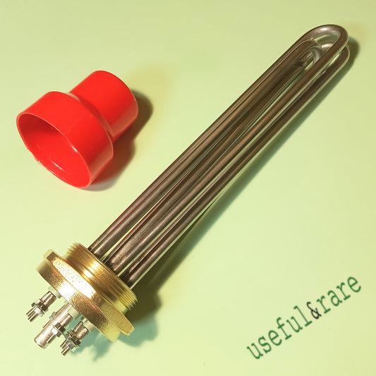 Stainless steel water heating element 4.5/ 9.0 kW external thread 58 mm