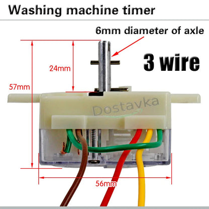 Digital, Alpari, Saturn, and Vimar washing machine clock mechanism (three wires with a jumper)