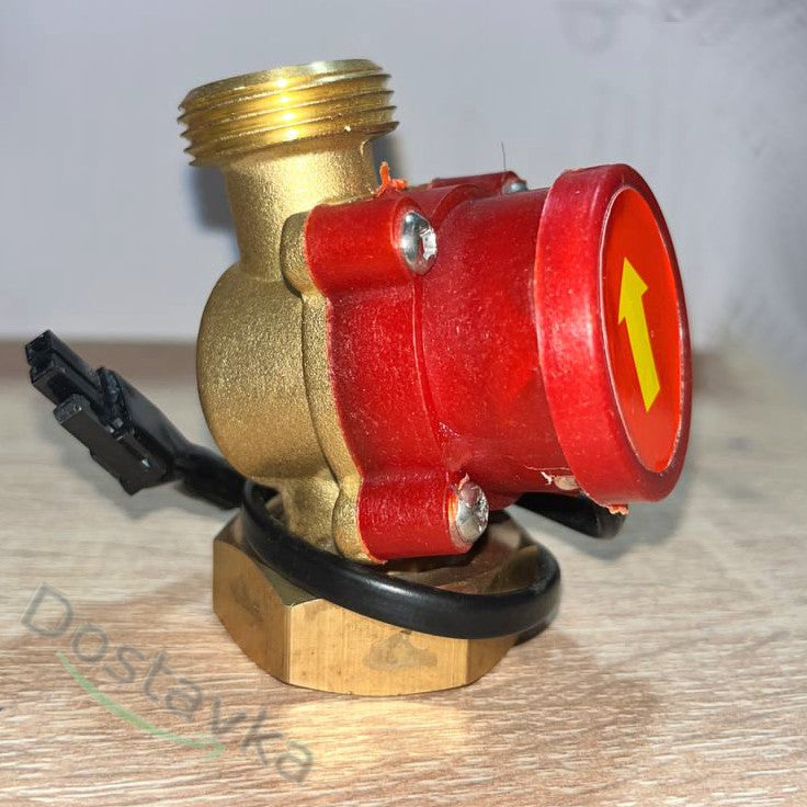 Relay water flow sensor for switching on the pressure boosting pump