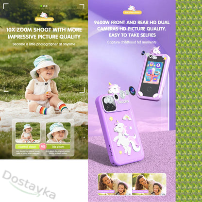 Children's smartphone for girls aged 3 and up: camera, MP3 player, games, 32 GB memory card (Hoco Y103)