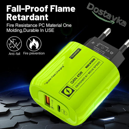 iPhone 15 Xiaomi Samsung Huawei smartphones Home Charger | 45W | USB PD 25W QC3.0 | USB C