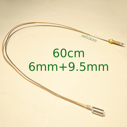 Gas appliances thermocouple L60cm thread ø6 + plug 9.5 mm