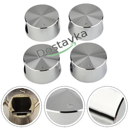 Metal silver control knob for oven hob Hansa/ Gorenje 6 mm 4*6 d37 h19