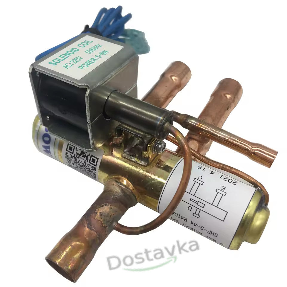 4-way valve DHF-11 (inlet 1/2" ODF, outlet 5/8" ODF) for air conditioner