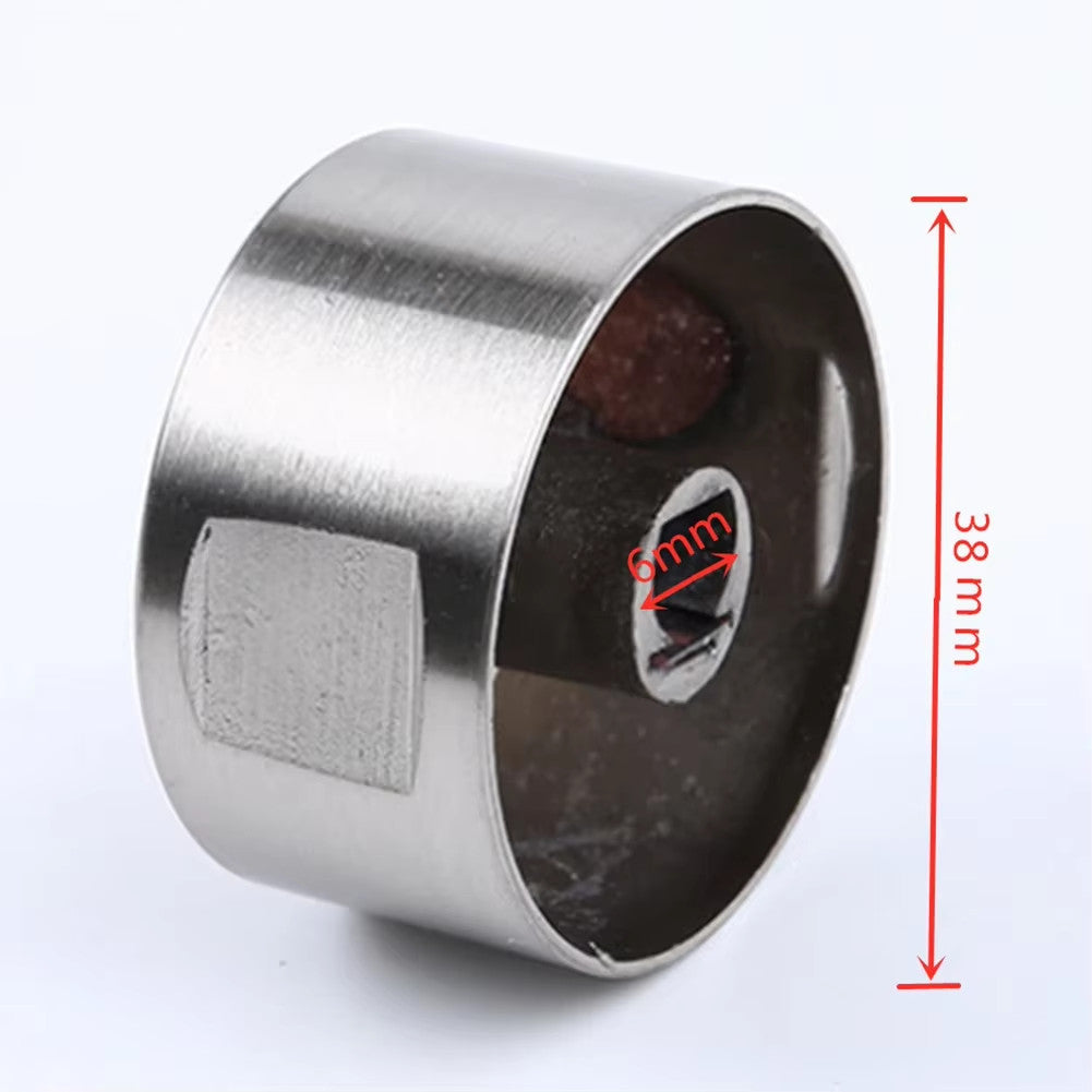 Metal silver control knob for oven hob Hansa/ Gorenje 6 mm 4*6 d37 h19
