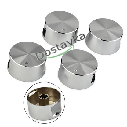 Metal silver control knob for oven hob Hansa/ Gorenje 6 mm 4*6 d37 h19