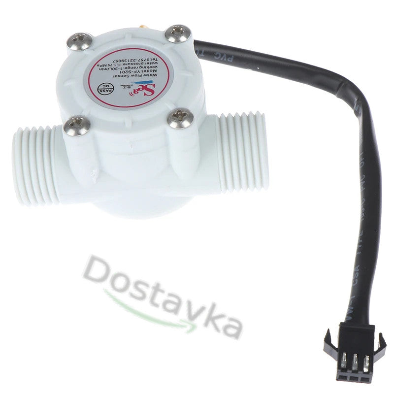 Water Flow Sensor Hall Effect Flow Meter 1-30 L/min for Arduino Systems
