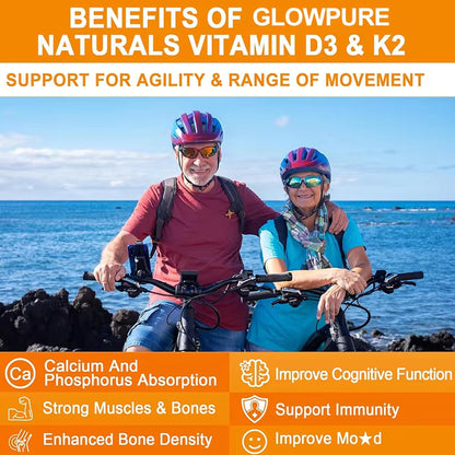 Vitamin D3 K2 Capsules - 20,000 IU for Healthy Bones, Teeth and Cardiovascular Health