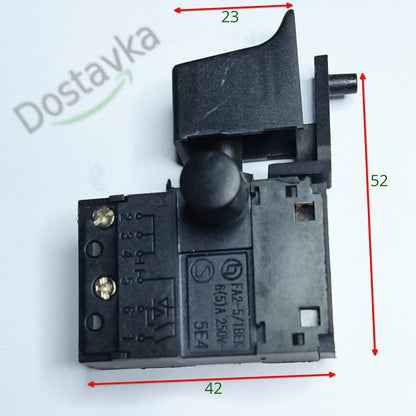 Wired screwdriver drill Switch FA2-5/1BEK h52 (button 14*23)