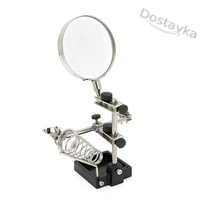 JM-508 Third Hand Soldering/Minor Repair Holder with 90mm Magnifying Glass