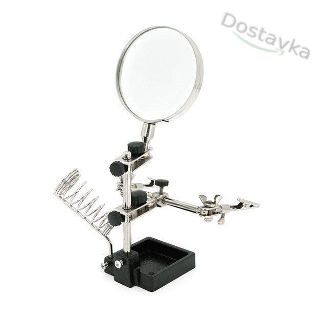 JM-508 Third Hand Soldering/Minor Repair Holder with 90mm Magnifying Glass