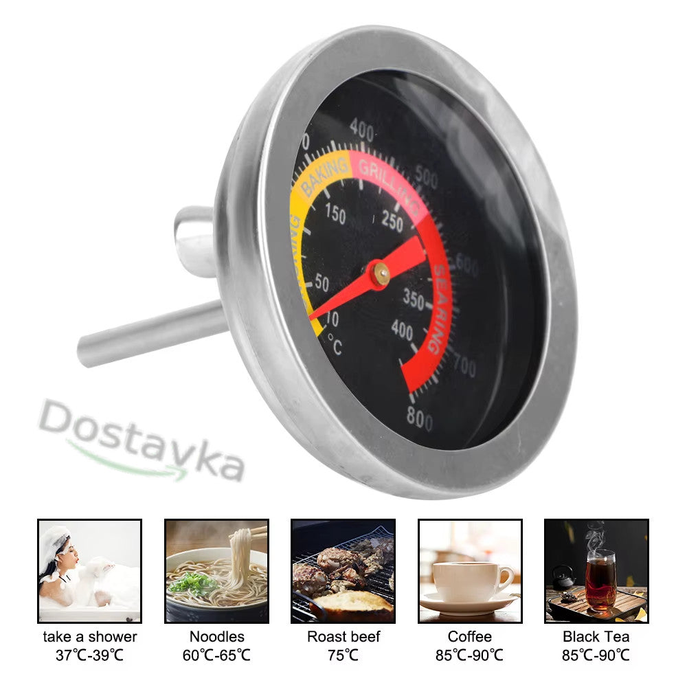 Metal Thermometer for Oven, Kitchen, Home, Grill, Smokehouse, BBQ, Baking (0-400/500℃ Sensor)
