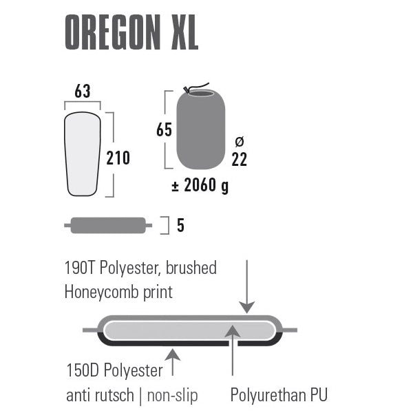 Self-inflating kilimok High Peak Oregon XL 5 cm Citronelle (41126)