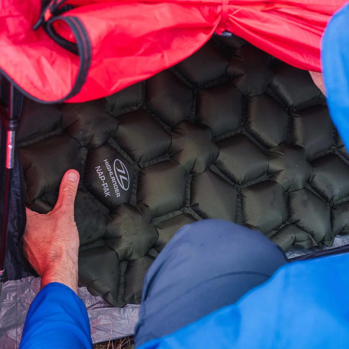 Kilimok inflatable Highlander Nap-Pak Inflatable Sleeping Mat 5 cm Olive (AIR071)