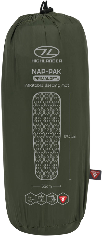 Kilimok inflatable Highlander Nap-Pak Inflatable Sleeping Mat PrimaLoft 5 cm Olive (AIR072-OG)