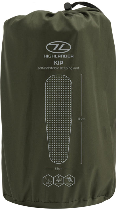 Kilimok self-inflating Highlander Kip Self-inflatable Sleeping Mat 3 cm Olive (SM126-OG)