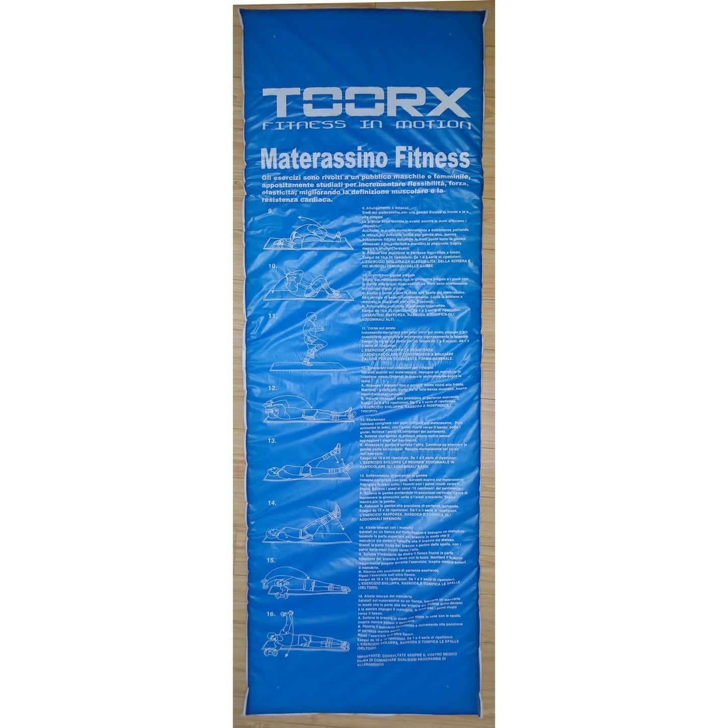 Sports kilimok Toorx Padded Exercise 181 x 60 x 2.5 cm with anti-woven surface Blu/Rosso (MAT-GE)