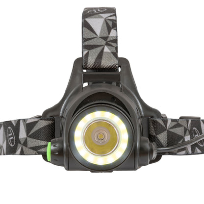 Headlamp Highlander Polaris 550 Rechargable Head Torch Black (TOR195)