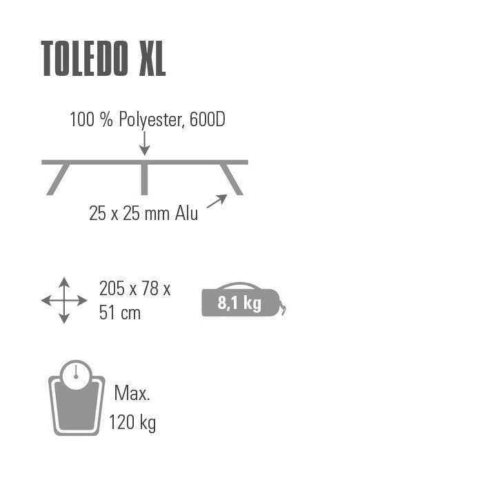 Easy folding High Peak Toledo XL Dark Grey/Blue (44165)