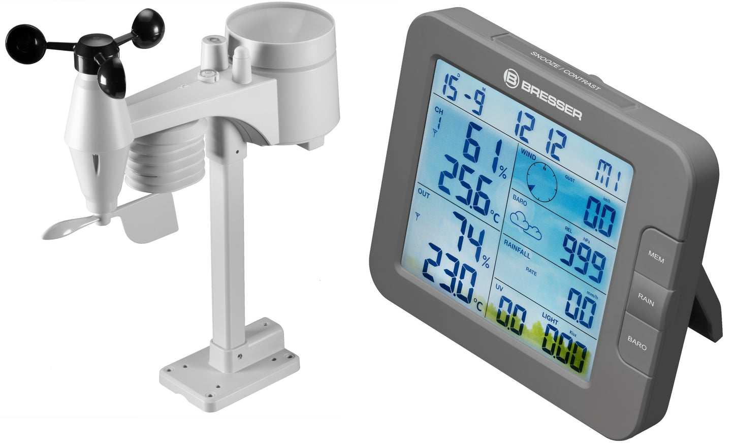 Weather station Bresser Smart Home 7-in-1 Weather Center ClimateConnect Gray (7003600QT5000)