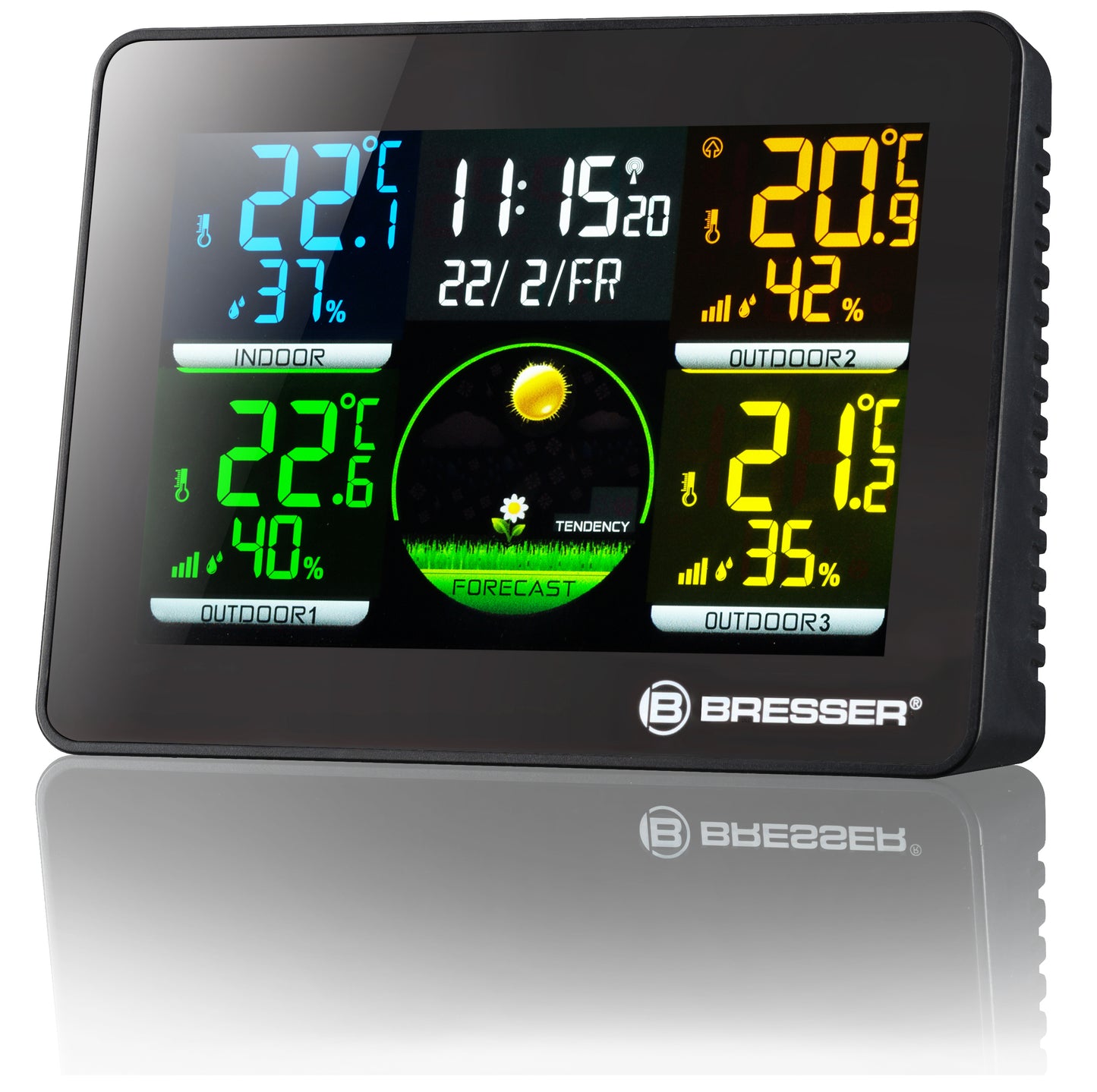 Weather station Bresser Quadro NLX Black with 3 sensors (7000023)