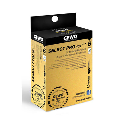 Table tennis balls Gewo Select Pro 40+ ITTF 6 pcs (86481200)