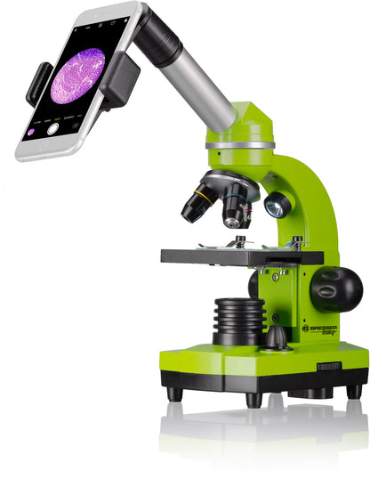Microscope Bresser Junior Biolux SEL 40x-1600x Green with adapter for smartphone (8855600B4K000)