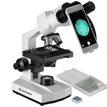 Microscope Bresser Erudit Basic Bino 40x-400x with adapter for smartphone (5102200)