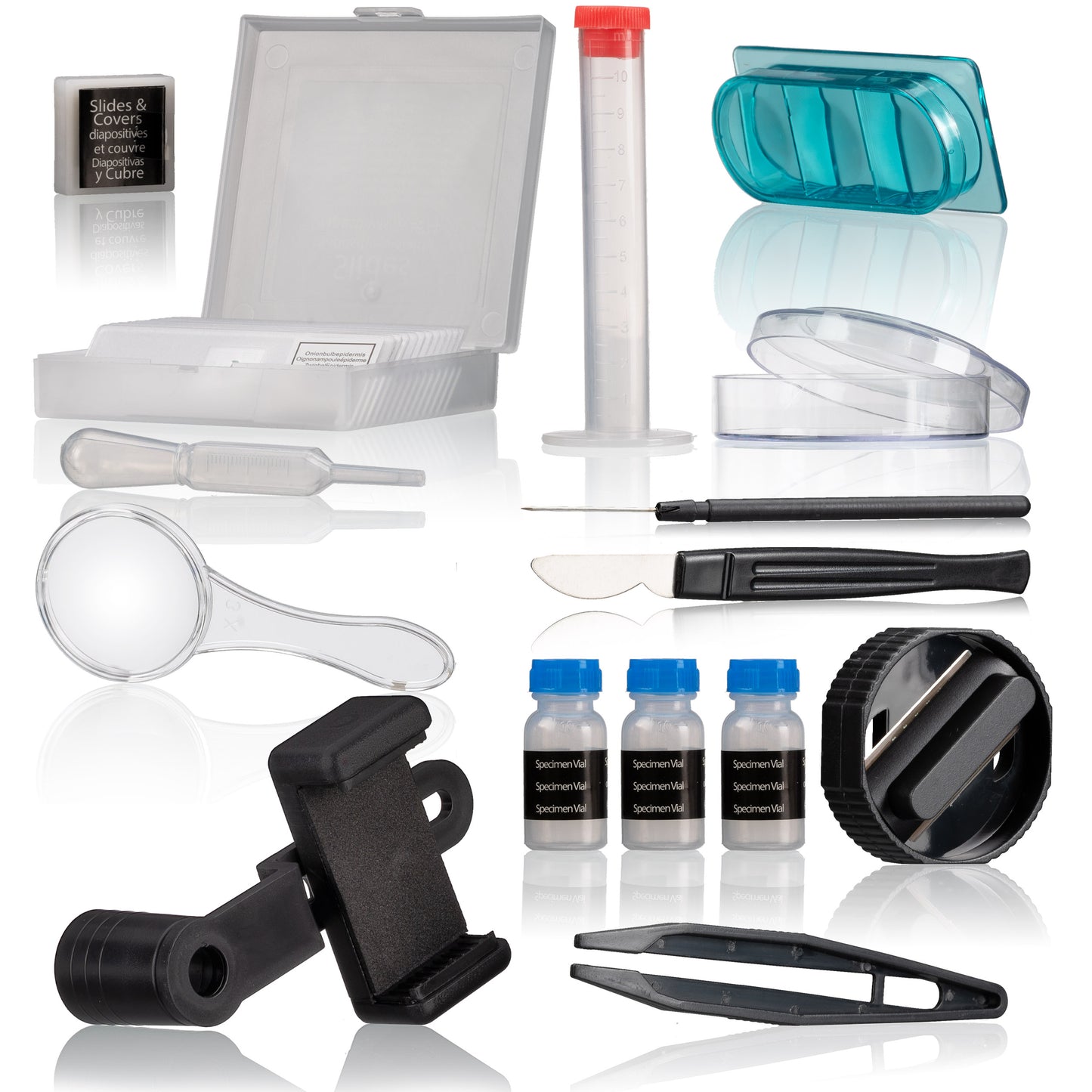 Microscope Bresser Junior 40x-640x with follow-up kit and smartphone adapter (8856000)